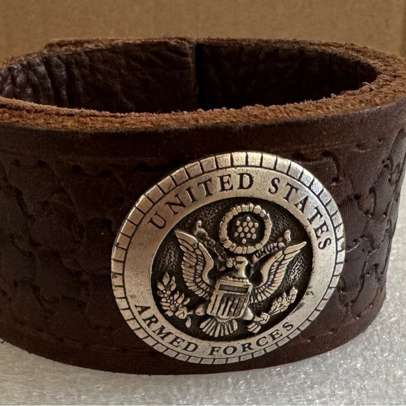 Man Leather Bracelet United State Armed Forces - Picture 3 of 8